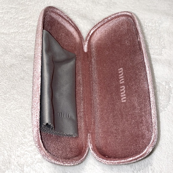 Miu Miu Blush Velvet Eye Glasses Hard Cover Case EUC - Picture 8 of 9